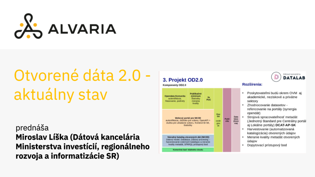 Národný projekt Otvorené dáta 2.0 – aktuálny stav – Miroslav Líška